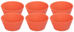 Magic Home k&uuml;psetusvormid, muffinitele, silikoon, punane, komplektis 6 tk, 6,5x6,5x3 cm