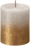 K&uuml;&uuml;nal Bolsius Rustic, j&otilde;ulud, Sunset Sandy Grey+ Gold, 80/68 mm