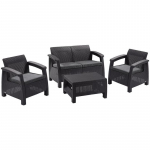 Allibert Corfu terrassikomplekt, grafiit/coolgray, laud, diivan, 2x tool