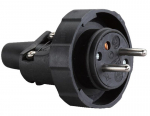 Strend Pro pistik, pikendusjuhtme jaoks, 230V, IP65, 16A, kumm, must