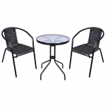 R&otilde;dukomplekt ALESIA, hall, laud 70x60 cm, 2x tool 52x55x73 cm, teras