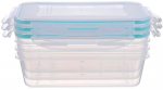 MagicHome Lunchbox, ristk&uuml;likukujuline, klamber, komplekt 3, 1350 ml, 15,5x21,5x7,5 cm
