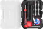 Strend Pro Premium ComfortGrip DL134 otsakute komplekt, 23 osa, kruvikeerajaga, mobiiltelefonide remondiks