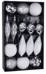 J&otilde;ulupuu m&auml;nguasjad MagicHome, 15 tk, 8-15 cm, valge-h&otilde;bedane v&auml;rv