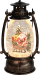 MagicHome Christmas Retro latern, LED, j&otilde;uluvanaga, s&auml;demetega, must, 3xAA, plastik, 13x11x24/35 cm