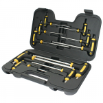 Strend Pro YF70019 kruvikeerajate komplekt, 10-osaline, kuuskant koos kuuliga, T-hoidik, &uuml;mbrises