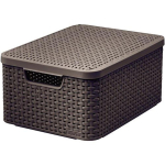 Pesukorv Curver&reg; STYLE M LID, tumepruun, 38x29x17 cm, kaanega