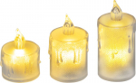 MagicHome j&otilde;uluk&uuml;&uuml;nal, 3 tk, LED soe valge, &uuml;ksik valgusti, 3.7x5/6.5/8 cm