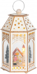 MagicHome j&otilde;ululatern, puidust k&uuml;la, 9x LED, soe valge, 16,5x14x30 cm