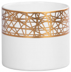 MagicHome'i aiakaunistus, kuldse kaunistusega lillepott, valge, dolomiit, 16,8 x 16,8 x 14,7 cm