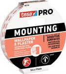 tesa&reg; Mounting PRO teip, kinnitus, tapeedile ja krohvile, liim, 19 mm, L-5 m