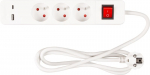 Pikenduskaabel Strend Pro LG-FB603K, L-1,4 m, 3x pistikupesa+l&uuml;liti, USB