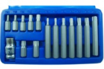 TORX otsakute komplekt 1/2" adapteriga; 15pr T20-T55