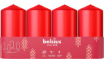 Bolsius Pillar Advendik&uuml;&uuml;nlad, j&otilde;ulud, punane, 48/100 mm, pakk. 4 tk
