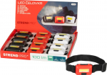 Strend Pro esituli, COB LED, 3xAAA, 6x4x1.8 cm, v&auml;rvisegu (must, valge, punane), Sellbox 12 tk