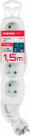 Pikenduskaabel DG-F804B 1,5 m 4 pistikupesa