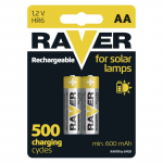 Aku RAVER SOLAR HR6, laetav aku, 600 mAh, pakk. 2 tk, AA