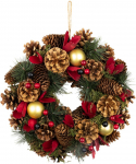 P&auml;rg MagicHome Christmas, naturaalne, rippuv, punaste lilledega, 30x8 cm