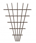Taimetugi V-kujuline 145x5x75 cm, 4/4,7 mm, pruun