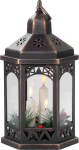 Lantern MagicHome Christmas Morocco, LED, k&uuml;&uuml;nlad, must, 3xAAA, plastik, taimer, 18x15x32 cm