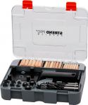Strend Pro Premium komplekt, t&uuml;&uuml;bli&uuml;henduste aukude puurimiseks, puuseppadele, 83 tk