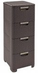 Kummut Curver&reg; STYLE 4x sahtlit, tumepruun, 33x79x38 cm