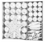 MagicHome j&otilde;ulupallid, komplekt, 50 tk, 4-5 cm, valge, t&auml;ht, vanik, m&auml;nnik&auml;bi, j&otilde;ulupuule