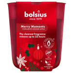 Bolsius True Glow k&uuml;&uuml;nal, 80x73mm, &otilde;un/kaneel, klaas