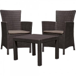 Terrassikomplekt Allibert ROSARIO, pruun/soe, laud, 2x tugitool