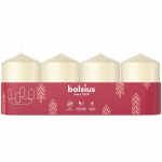 Bolsius Pillar Advendik&uuml;&uuml;nlad, kreemjas, 60x40 mm, pakend. 4 tk