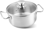 MagicHome Chloe pott, 16 cm, 1.5 L, klaasist kaanega, roostevaba teras