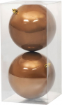 MagicHome j&otilde;ulupallid, 2 tk, pronks, j&otilde;ulupuule, 12 cm
