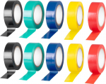 Strend Pro teip, 19 mm, L-10 m, PVC, max 80&deg;C, 600V, isoleeriv, v&auml;rvivalik, liim, pakend. 10 tk