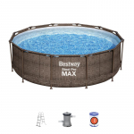 Bestway&reg; Steel Pro Max&trade; bassein, 56709, rotangist muster, kassettfiltreerimine, redel, 366x100 cm