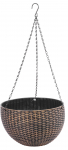 Strend Pro Moodne lillepott, ripp, kuldne, 26x16cm, keti ja riidepuuga