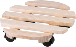 Strend Pro pjedestaal, 30x7 cm, lillepoti all, ratastel, libisev, alus, max 50 kg, puit, &uuml;mmargune