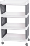 MagicHome Rolly riiul, plastik, 4 riiulit, 49x29x75,5 cm, ratastel