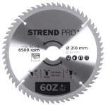 Ringketas Strend Pro TCT 210x2,6x30/20 mm 60T, puidule