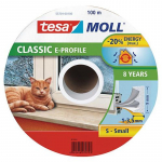 Tihendus tesamoll&reg; profiil E, 9 mm, valge, L-100 m, akendele ja ustele, pruun