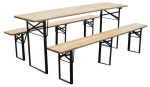 Aiam&ouml;&ouml;bli komplekt DORTMUND Max, laud 220x70x77 cm, 2 pinki 220x25x47 cm, puit 27 mm