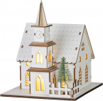 MagicHome J&otilde;ulukaunistused, Kirik, Puit, 6xLED Soe Valge, 15x17x18.5cm, 2xAAA