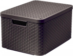 Pesukorv Curver&reg; STYLE2 LID L, tumepruun, 45x25x33 cm, kaanega