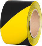 Teip Strend Pro, 80 mm, L-250 m, PE, k&otilde;rge hoiatusega, kollane/must