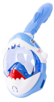 Snorgeldamismask Shark, kogu n&auml;gu, lastele 4+, XS, sinine