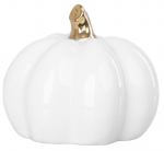 MagicHome kaunistus, Kuldse varrega k&otilde;rvits, valge, portselan, 12,7x12,3x10,8 cm