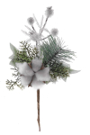 Puuvillaga dekoratiivne oks, valge, 25 cm
