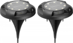 Strend Pro Lamp Strend Pro kraater, 11x14 cm, p&auml;ikeseenergia, 12x SMD LED, AA, 2 tk