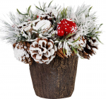 Ikebana MagicHome Christmas, lumiste harjastega, deva imitatsioon 18 cm
