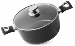 Pott MagicHome Black Line, 24 cm, 4,0 lit. Kaanega