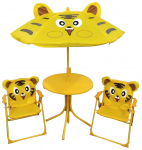 Laste aiam&ouml;&ouml;bli komplekt LEQ MELISENDа Tigre, tiiger, vihmavari 105 cm, laud 50 cm, 2 tooli, laste